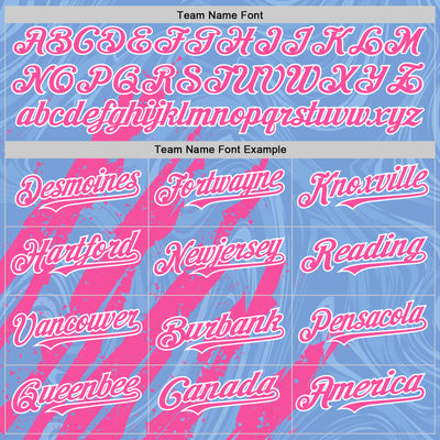 Custom Light Blue Pink-White Splash Bomber Full-Snap Varsity Letterman Hoodie Jacket