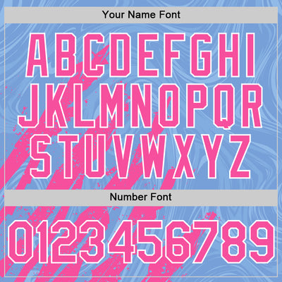 Custom Light Blue Pink-White Splash Bomber Full-Snap Varsity Letterman Hoodie Jacket