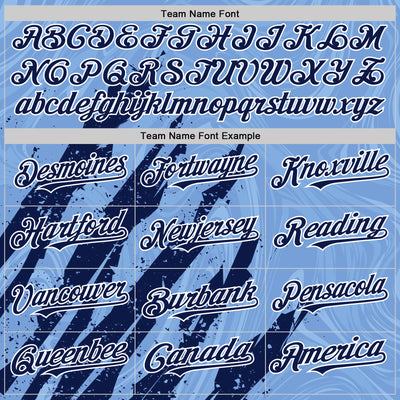 Custom Light Blue Navy-White Splash Bomber Full-Snap Varsity Letterman Hoodie Jacket