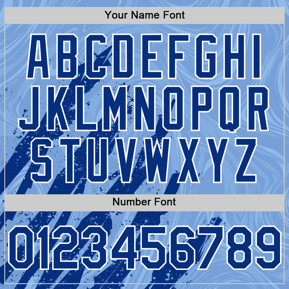 Custom Light Blue Royal-White Splash Bomber Full-Snap Varsity Letterman Hoodie Jacket