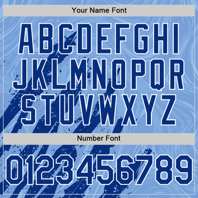 Custom Light Blue Royal-White Splash Bomber Full-Snap Varsity Letterman Hoodie Jacket