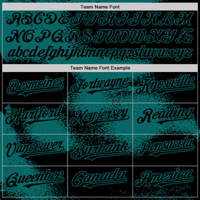 Custom Black Teal Abstract Color Blocks Fragment Pattern Bomber Full-Snap Varsity Letterman Hoodie Jacket