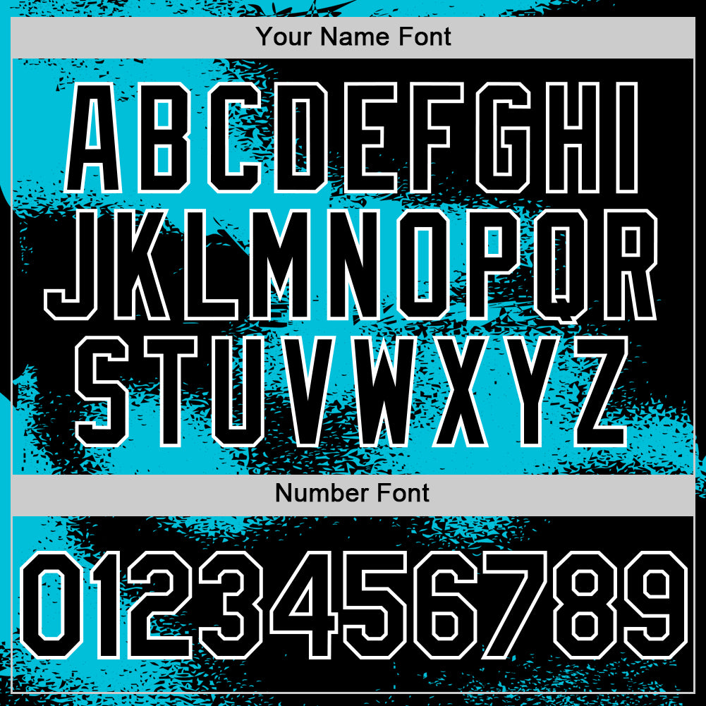 Custom Black Lakes Blue-White Abstract Color Blocks Fragment Pattern Bomber Full-Snap Varsity Letterman Hoodie Jacket