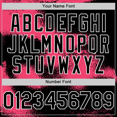 Custom Black Neon Pink-White Abstract Color Blocks Fragment Pattern Bomber Full-Snap Varsity Letterman Hoodie Jacket