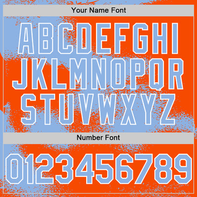 Custom Orange Light Blue-White Abstract Color Blocks Fragment Pattern Bomber Full-Snap Varsity Letterman Hoodie Jacket