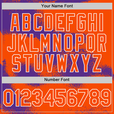 Custom Orange Purple-White Abstract Color Blocks Fragment Pattern Bomber Full-Snap Varsity Letterman Hoodie Jacket