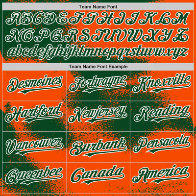 Custom Orange Green-White Abstract Color Blocks Fragment Pattern Bomber Full-Snap Varsity Letterman Hoodie Jacket