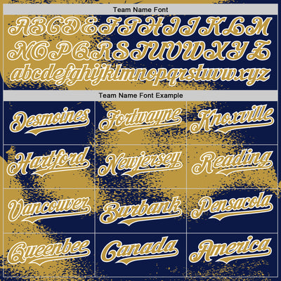 Custom Navy Old Gold-White Abstract Color Blocks Fragment Pattern Bomber Full-Snap Varsity Letterman Hoodie Jacket