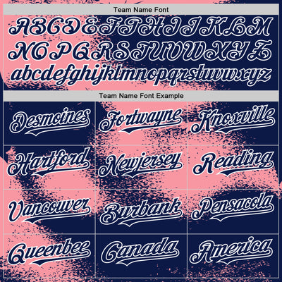 Custom Navy Medium Pink-White Abstract Color Blocks Fragment Pattern Bomber Full-Snap Varsity Letterman Hoodie Jacket