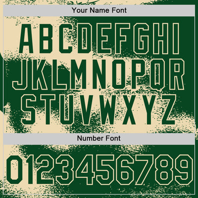 Custom Green Cream Abstract Color Blocks Fragment Pattern Bomber Full-Snap Varsity Letterman Hoodie Jacket