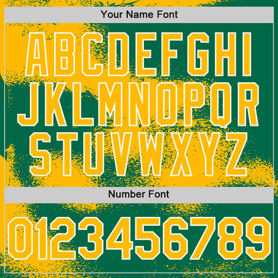 Custom Kelly Green Gold-White Abstract Color Blocks Fragment Pattern Bomber Full-Snap Varsity Letterman Hoodie Jacket