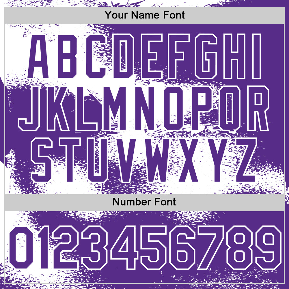 Custom Purple White Abstract Color Blocks Fragment Pattern Bomber Full-Snap Varsity Letterman Hoodie Jacket