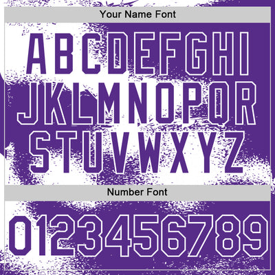 Custom Purple White Abstract Color Blocks Fragment Pattern Bomber Full-Snap Varsity Letterman Hoodie Jacket