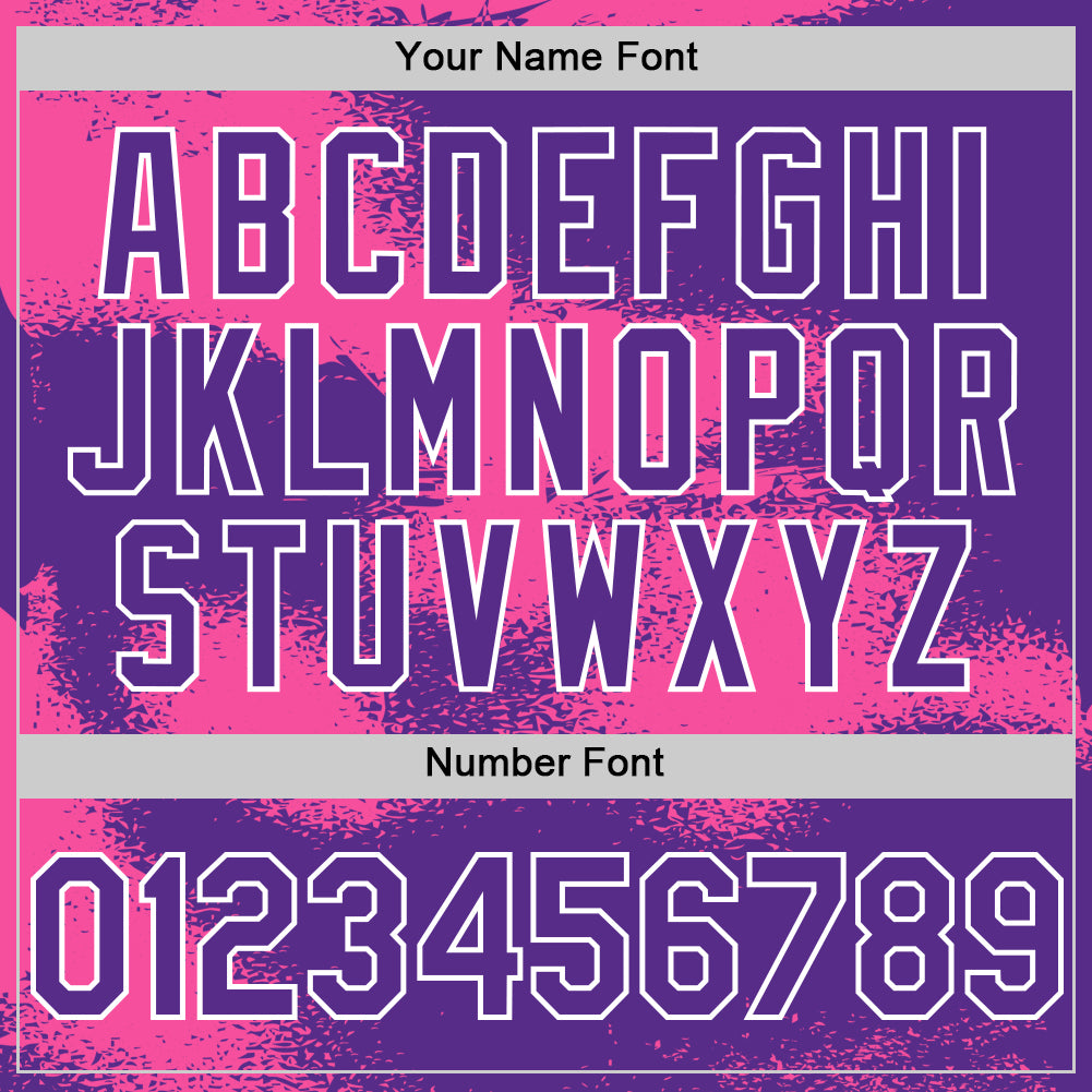 Custom Purple Pink-White Abstract Color Blocks Fragment Pattern Bomber Full-Snap Varsity Letterman Hoodie Jacket