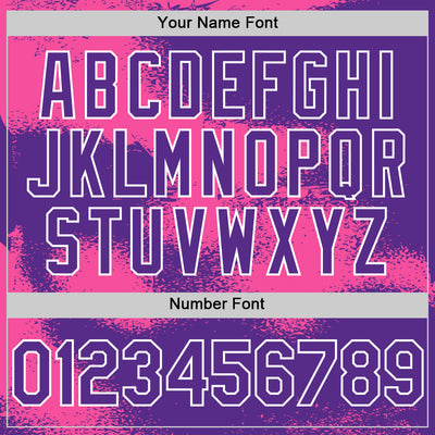 Custom Purple Pink-White Abstract Color Blocks Fragment Pattern Bomber Full-Snap Varsity Letterman Hoodie Jacket