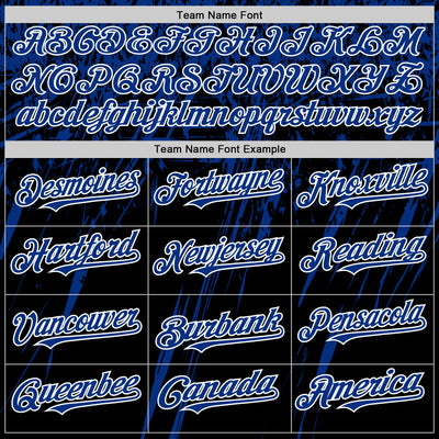 Custom Black Royal-White Splash Bomber Full-Snap Varsity Letterman Hoodie Jacket