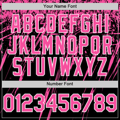 Custom Black Pink-White Splash Bomber Full-Snap Varsity Letterman Hoodie Jacket