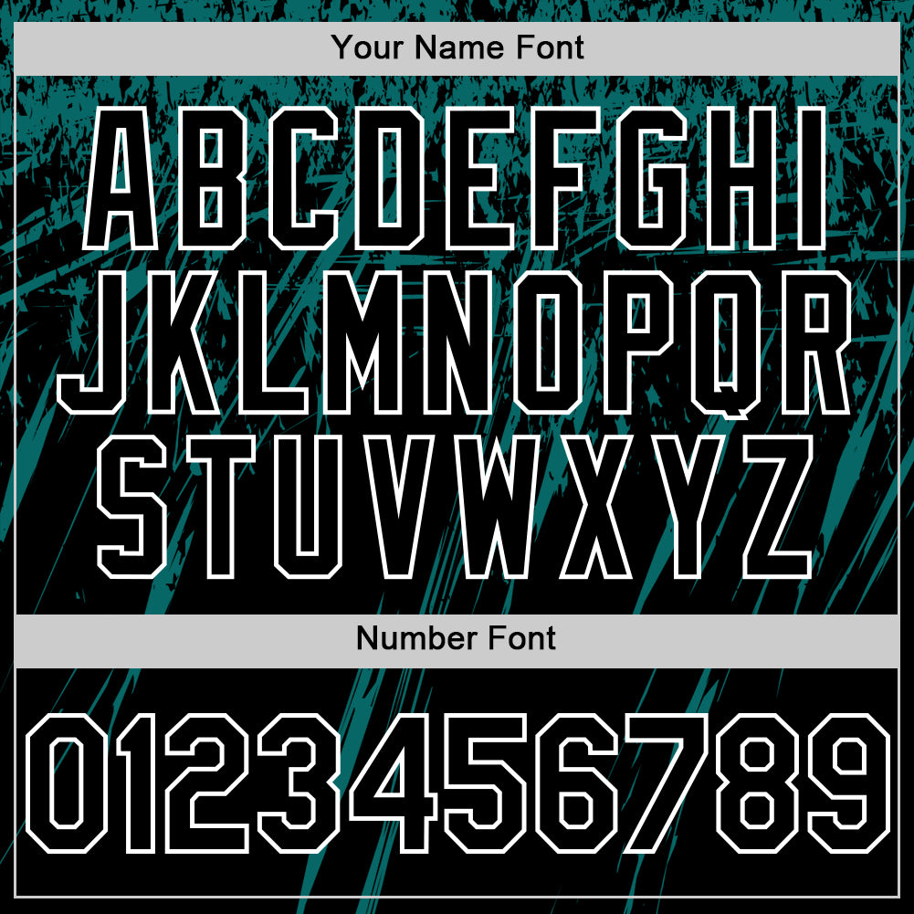 Custom Black Teal-White Splash Bomber Full-Snap Varsity Letterman Hoodie Jacket