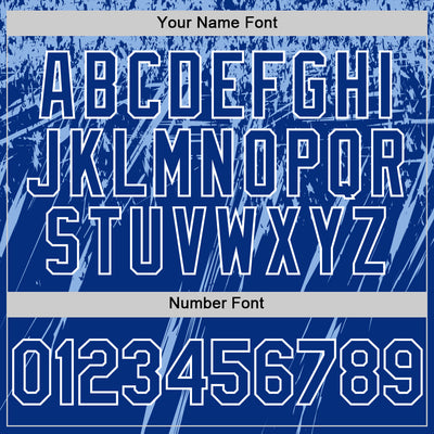 Custom Royal Light Blue-White Splash Bomber Full-Snap Varsity Letterman Hoodie Jacket