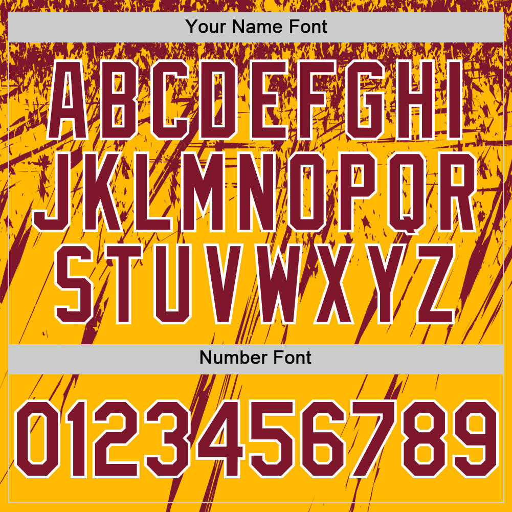 Custom Gold Crimson-White Splash Bomber Full-Snap Varsity Letterman Hoodie Jacket