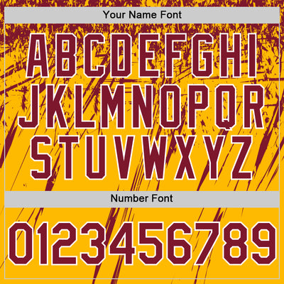 Custom Gold Crimson-White Splash Bomber Full-Snap Varsity Letterman Hoodie Jacket