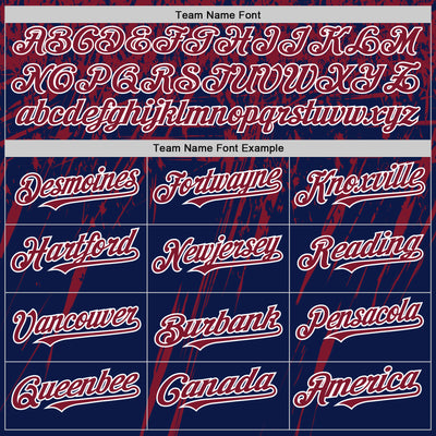 Custom Navy Crimson-White Splash Bomber Full-Snap Varsity Letterman Hoodie Jacket