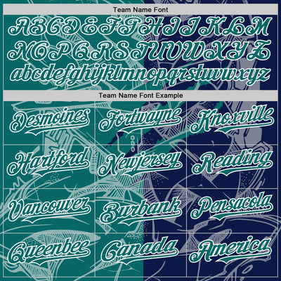 Custom Graffiti Pattern Teal Navy-White Scratch Bomber Full-Snap Varsity Letterman Hoodie Jacket