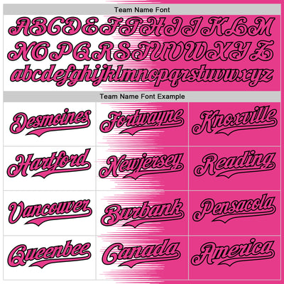 Custom White Pink-Black Gradient Line Bomber Full-Snap Varsity Letterman Hoodie Jacket