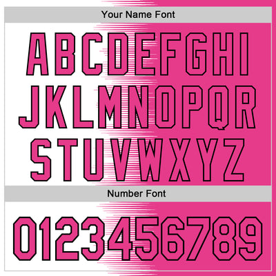 Custom White Pink-Black Gradient Line Bomber Full-Snap Varsity Letterman Hoodie Jacket