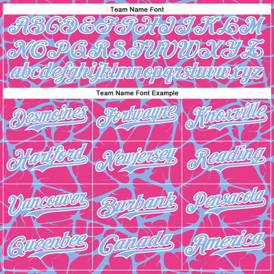 Custom Pink Light Blue-White Abstract Network Bomber Full-Snap Varsity Letterman Hoodie Jacket