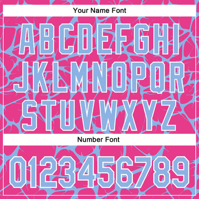 Custom Pink Light Blue-White Abstract Network Bomber Full-Snap Varsity Letterman Hoodie Jacket