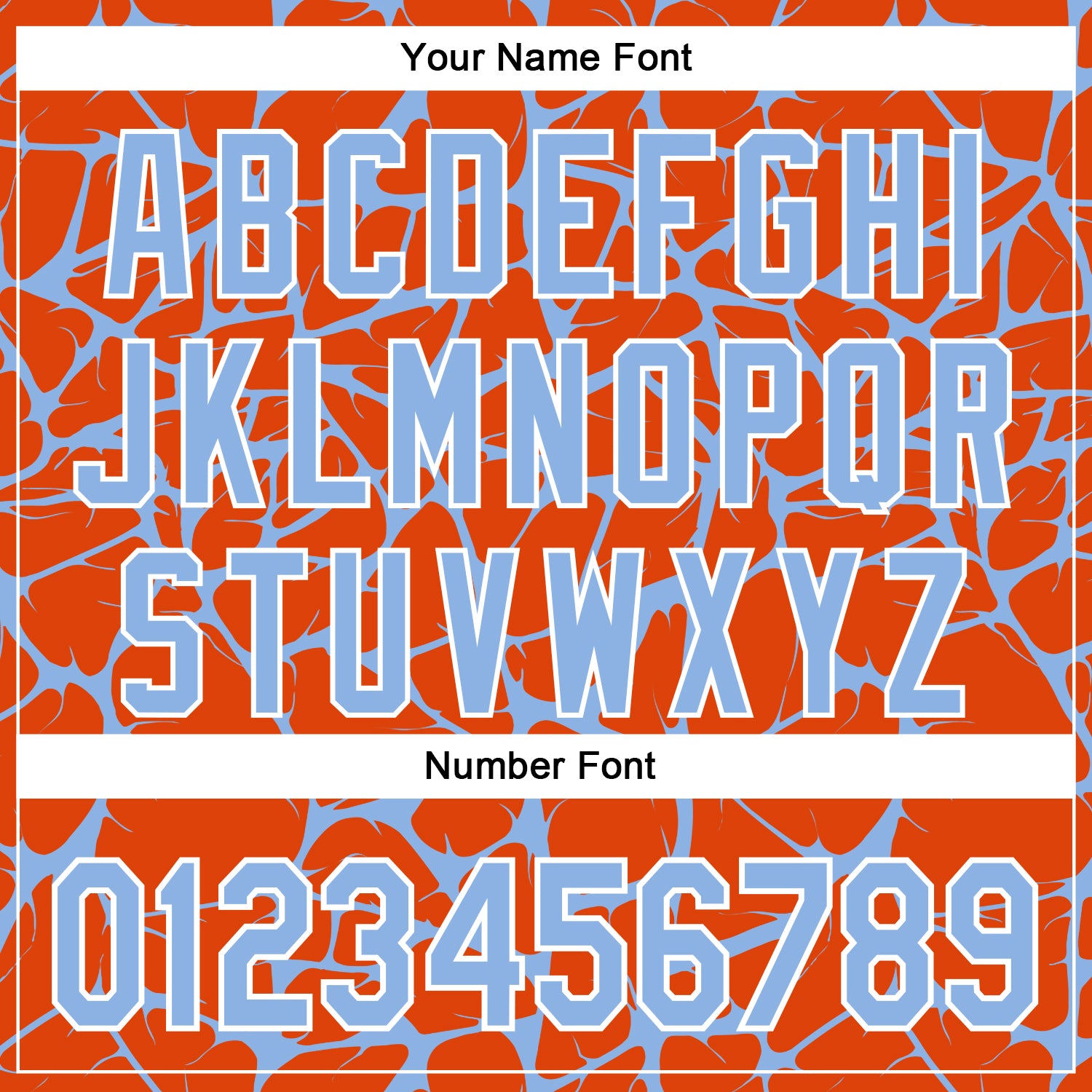 Custom Orange Light Blue-White Abstract Network Bomber Full-Snap Varsity Letterman Hoodie Jacket