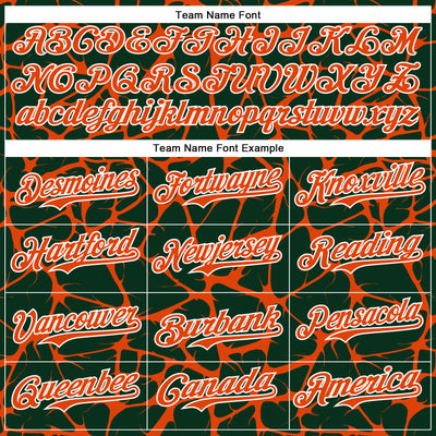 Custom Green Orange-White Abstract Network Bomber Full-Snap Varsity Letterman Hoodie Jacket