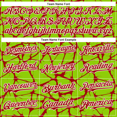 Custom Neon Green Red-White Abstract Network Bomber Full-Snap Varsity Letterman Hoodie Jacket