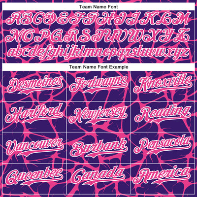 Custom Purple Pink-White Abstract Network Bomber Full-Snap Varsity Letterman Hoodie Jacket