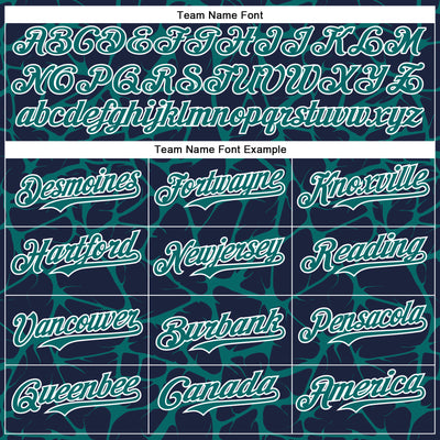 Custom Navy Teal-White Abstract Network Bomber Full-Snap Varsity Letterman Hoodie Jacket