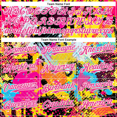 Custom Graffiti Pattern Pink Black-White Splash Bomber Full-Snap Varsity Letterman Hoodie Jacket