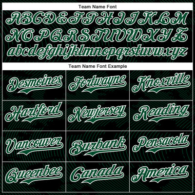 Custom Black Kelly Green-White Curve Lines Bomber Full-Snap Varsity Letterman Hoodie Jacket