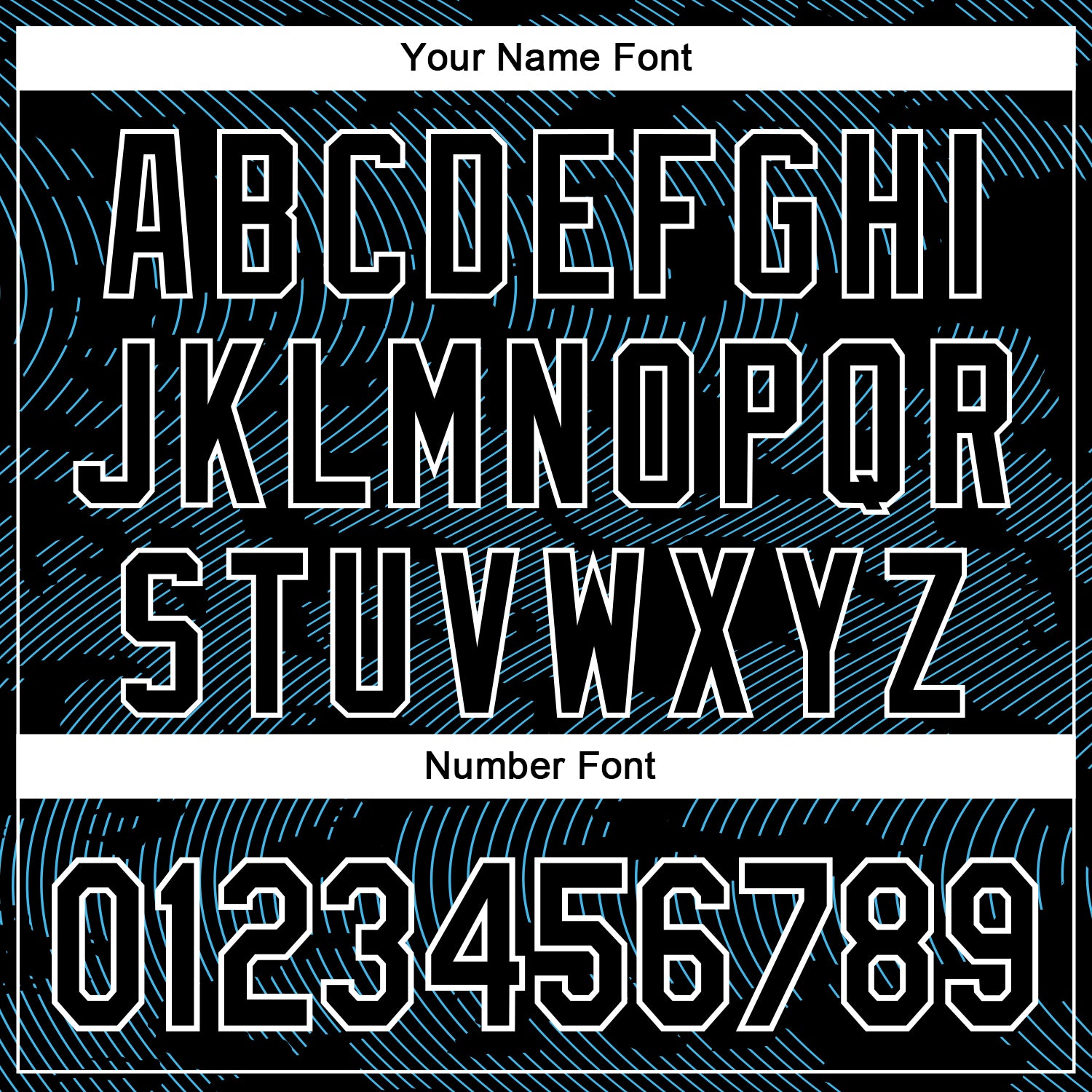 Custom Black Sky Blue-White Curve Lines Bomber Full-Snap Varsity Letterman Hoodie Jacket