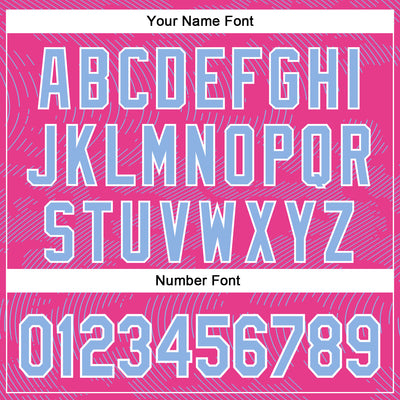 Custom Pink Light Blue-White Curve Lines Bomber Full-Snap Varsity Letterman Hoodie Jacket