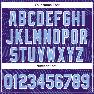 Custom Purple Light Blue-White Curve Lines Bomber Full-Snap Varsity Letterman Hoodie Jacket