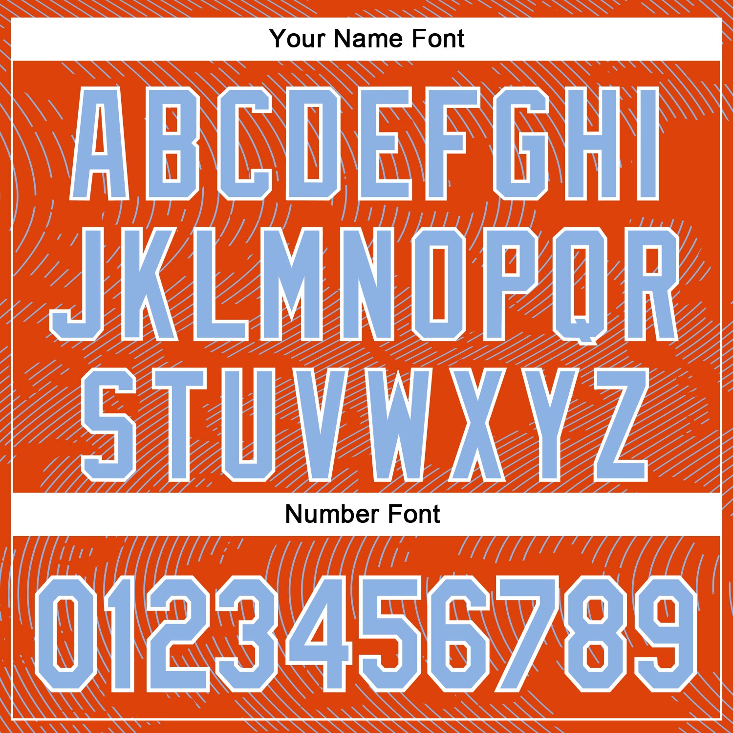 Custom Orange Light Blue-White Curve Lines Bomber Full-Snap Varsity Letterman Hoodie Jacket