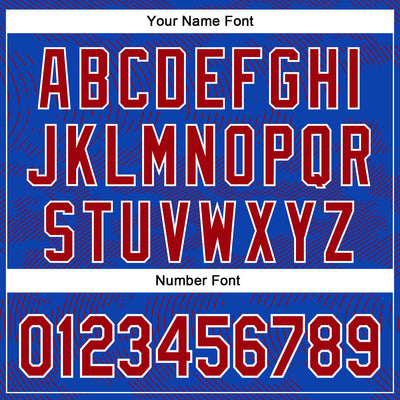 Custom Thunder Blue Red-White Curve Lines Bomber Full-Snap Varsity Letterman Hoodie Jacket