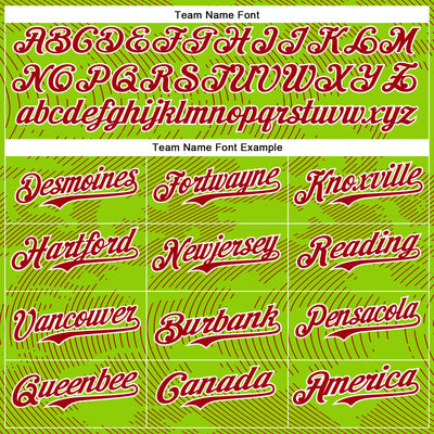 Custom Neon Green Red-White Curve Lines Bomber Full-Snap Varsity Letterman Hoodie Jacket