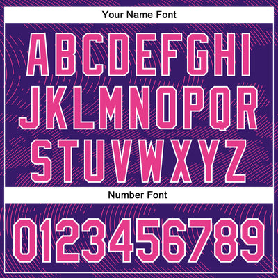 Custom Purple Pink-White Curve Lines Bomber Full-Snap Varsity Letterman Hoodie Jacket