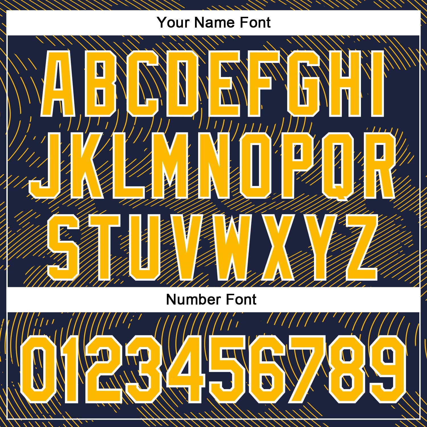 Custom Navy Gold-White Curve Lines Bomber Full-Snap Varsity Letterman Hoodie Jacket