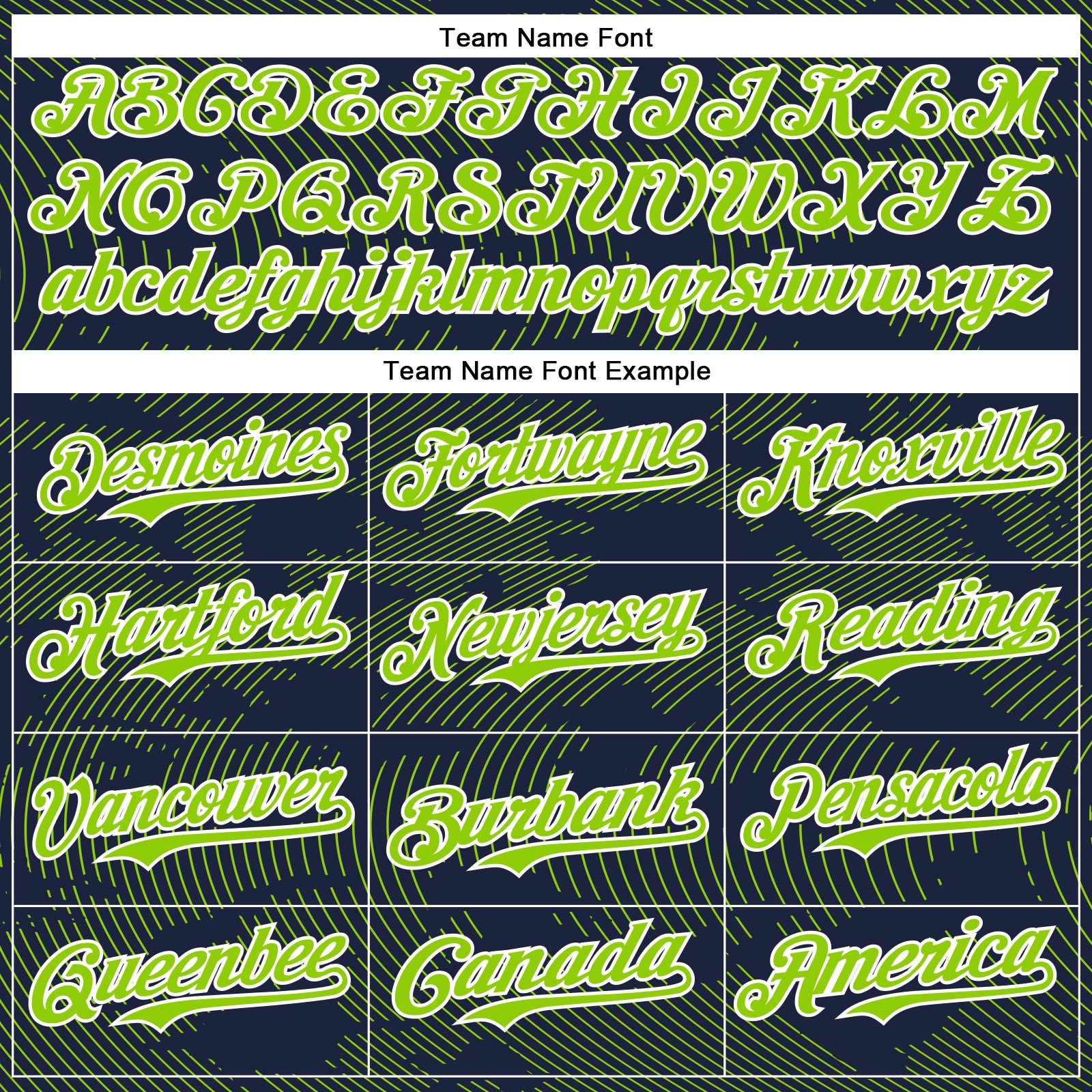 Custom Navy Neon Green-White Curve Lines Bomber Full-Snap Varsity Letterman Hoodie Jacket