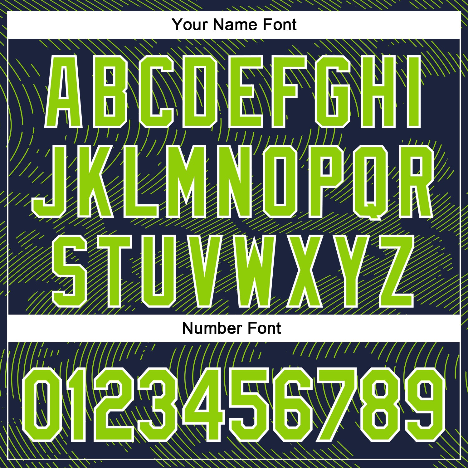 Custom Navy Neon Green-White Curve Lines Bomber Full-Snap Varsity Letterman Hoodie Jacket