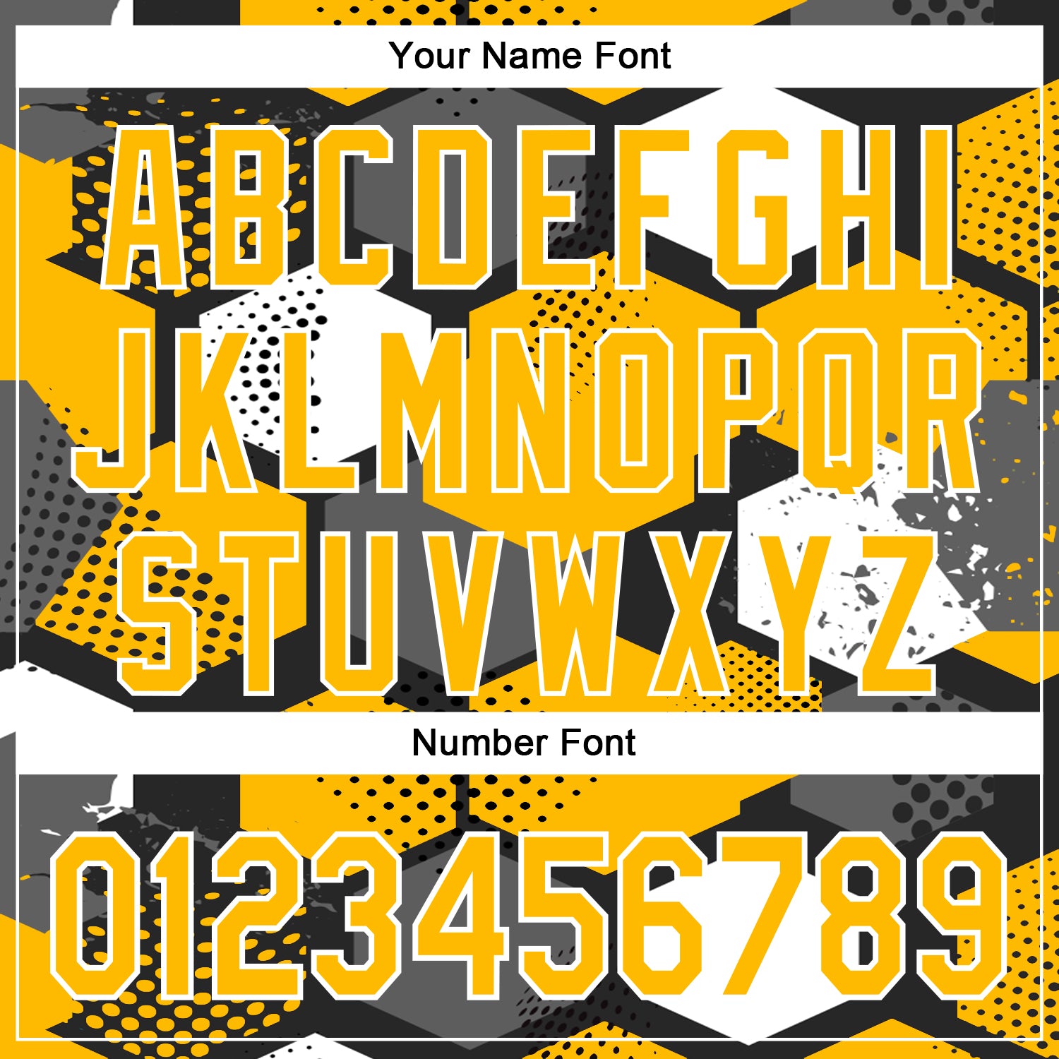 Custom Black Gold-White Geometric Shape Bomber Full-Snap Varsity Letterman Hoodie Jacket