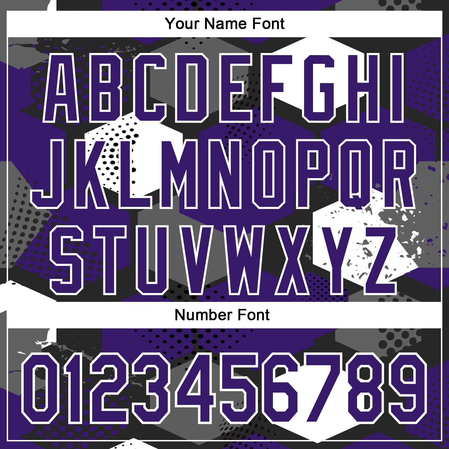 Custom Black Purple-White Geometric Shape Bomber Full-Snap Varsity Letterman Hoodie Jacket